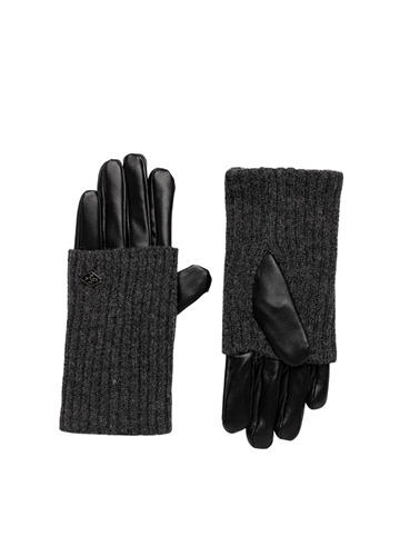 Replay CRNE RUKAVICE OD MJEŠAVINE KOŽE I VUNE  - 2