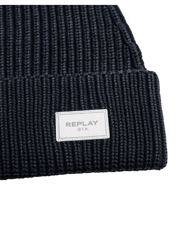 Replay TAMNOPLAVA REBRASTA PAMUČNA KAPA  - 3