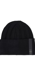 CRNA REBRASTA BEANIE KAPA S LOGOTIP ETIKETOM - 1