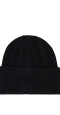 CRNA REBRASTA BEANIE KAPA S LOGOTIP ETIKETOM - 2