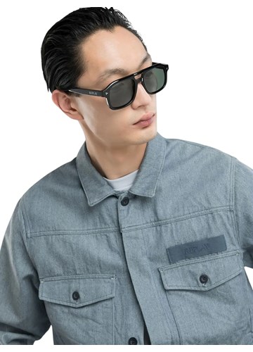 Replay UNISEX ACETATE SUNČANE NAOČALE U CRNOJ BOJI  - 3