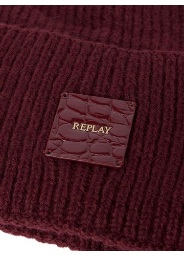 Replay BORDO KAPA S LOGOTIP ETIKETOM U KROKO STILU - 3