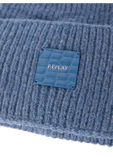 Replay PLAVA KAPA S LOGOTIP ETIKETOM U KROKO STILU - 3