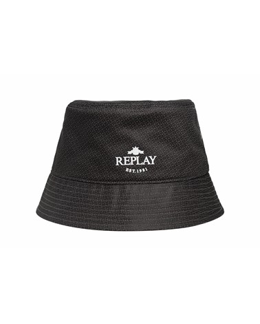 AW4301 A0113B Replay crni bucket šešir od pamučnog kepera Replay crni bucket šešir od pamučnog kepera