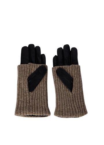 Replay BEŽ RUKAVICE OD MJEŠAVINE KOŽE I VUNE - 2