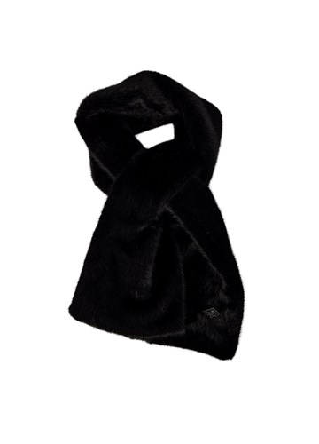 Replay CRNI ŠAL OD UMJETNOG KRZNA S MINI LOGOTIP PLOČICOM - 1