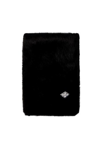 Replay CRNI ŠAL OD UMJETNOG KRZNA S MINI LOGOTIP PLOČICOM - 2