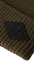 ZELENA VUNENA BEANIE KAPA S KARIRANIM UZORKOM I ARCHIVE LOGOTIPOM - 3