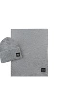UNISEX SET PLETENE KAPE I ŠALA S LOGOTIPOM U SIVOJ BOJI - 1