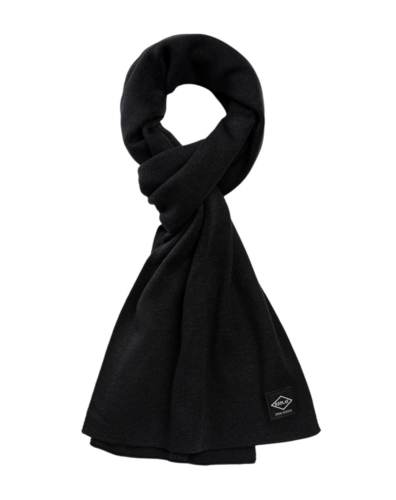 Replay UNISEX SET PLETENE KAPE I ŠALA S LOGOTIPOM U CRNOJ BOJI  - 2