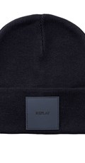 PLAVA UNISEX PLETENA KAPA S ISTOBOJNOM LOGOTIP ZAKRPOM - 1