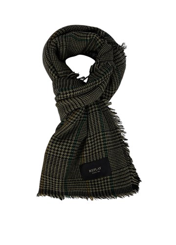 Replay TAMNO ZELENI KARIRANI ŠAL S LOGOTIP ETIKETOM  - 1