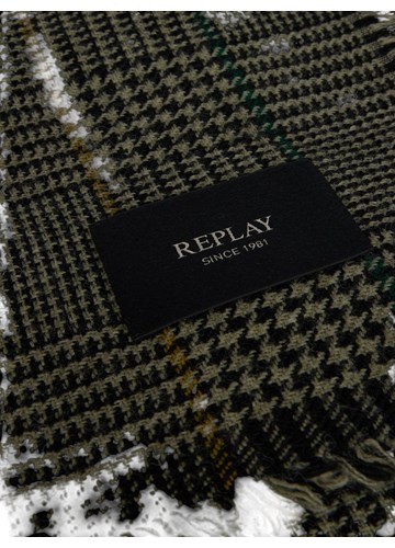 Replay TAMNO ZELENI KARIRANI ŠAL S LOGOTIP ETIKETOM  - 3