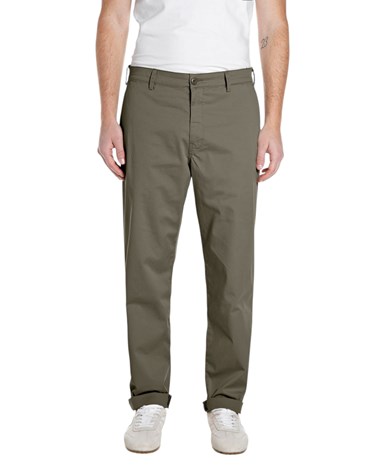 Replay adhann maslinastozelene chiono hlače regularnog kroja
