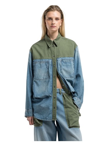 Replay ATELIER DENIM KOŠULJA S UMETCIMA - 1