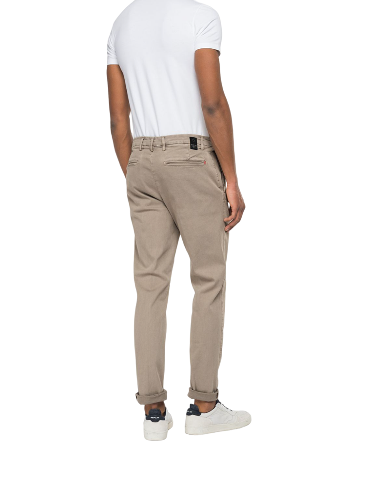 Replay BENNI HYPERFLEX REGULAR FIT CHINO HLAČE U BEŽ BOJI M9722E 8366197 - 3