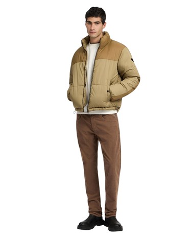 Replay bež podstavljena jakna s visokim ovratnikom