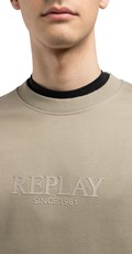 BEŽ SWEATSHIRT S GUMIRANIM REPLAY NATPISOM - 3