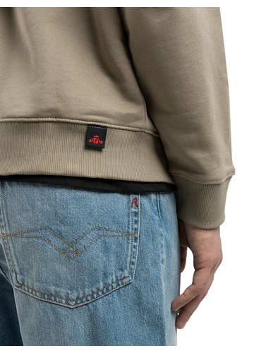 Replay BEŽ SWEATSHIRT S GUMIRANIM REPLAY NATPISOM - 4