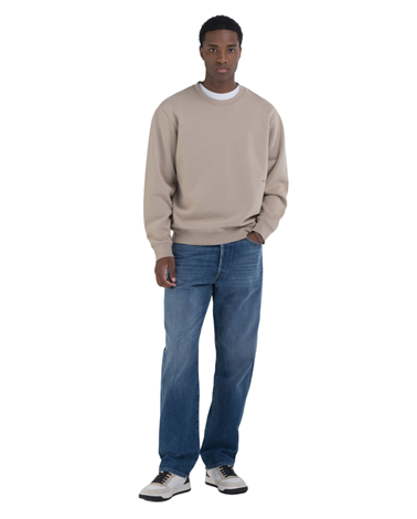 Replay bež earth made sweatshirt s mini natpisom