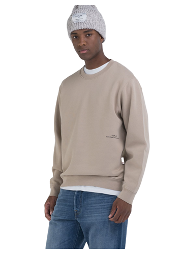 Replay BEŽ EARTH MADE SWEATSHIRT S MINI NATPISOM - 2