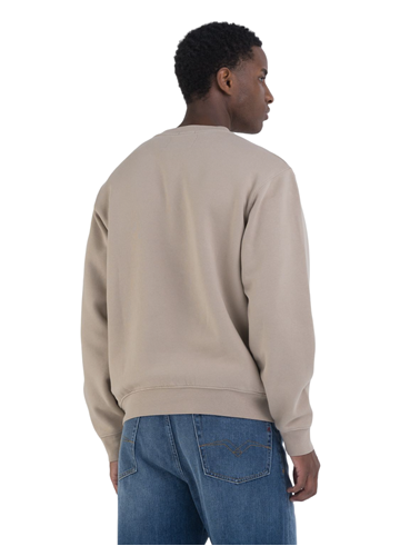 Replay BEŽ EARTH MADE SWEATSHIRT S MINI NATPISOM - 4