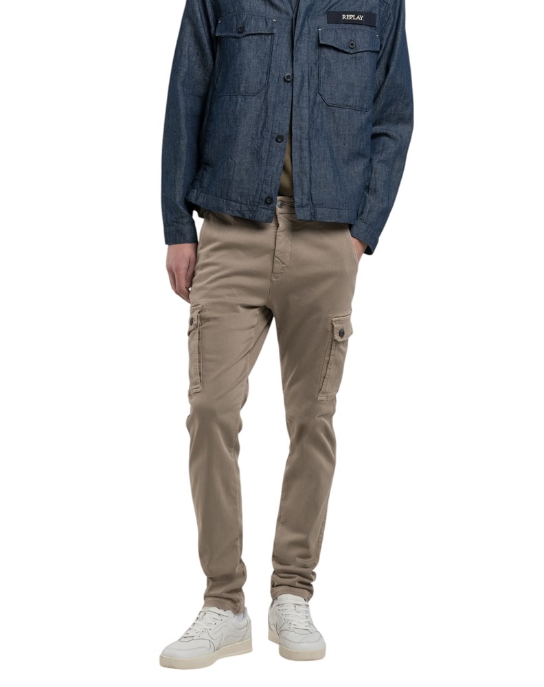 Replay BEŽ JAAN SLIM FIT CARGO JEANS M9649E 8366197 - 2