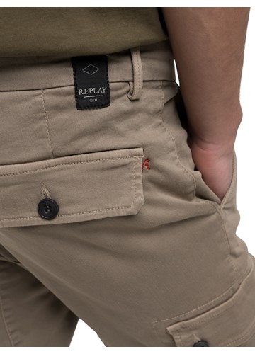 Replay BEŽ JAAN SLIM FIT CARGO JEANS M9649E 8366197 - 7