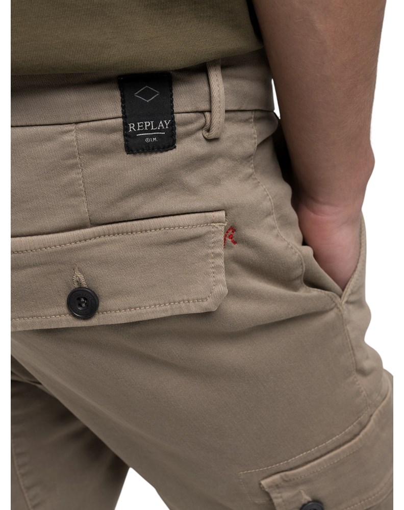 Replay BEŽ JAAN SLIM FIT CARGO JEANS M9649E 8366197 - 7