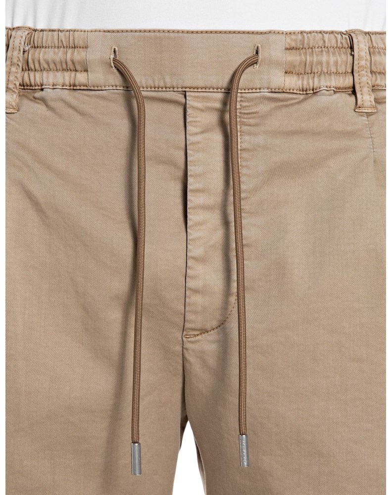 Replay BEŽ COMFORT FIT CHINO HLAČE OD PAMUKA S VEZICAMA - 5
