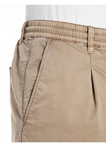 Replay BEŽ COMFORT FIT CHINO HLAČE OD PAMUKA S VEZICAMA - 5