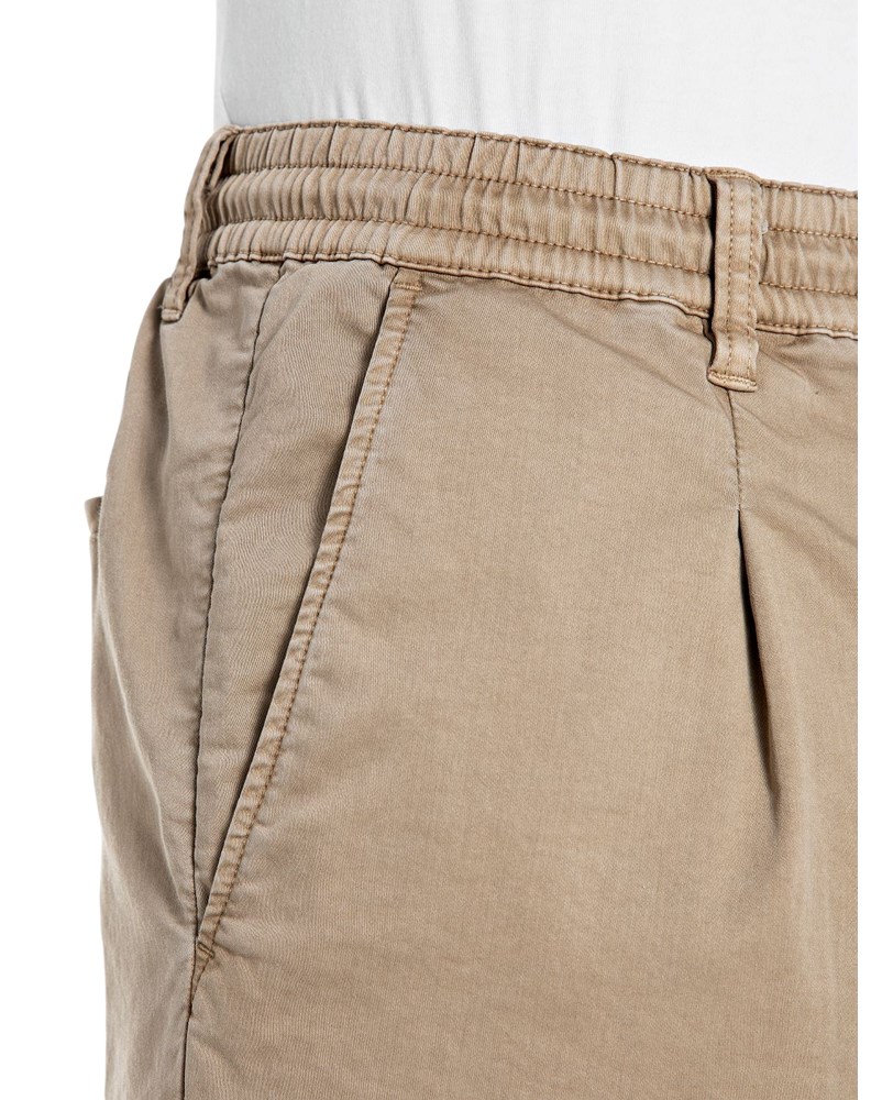 Replay BEŽ COMFORT FIT CHINO HLAČE OD PAMUKA S VEZICAMA - 6