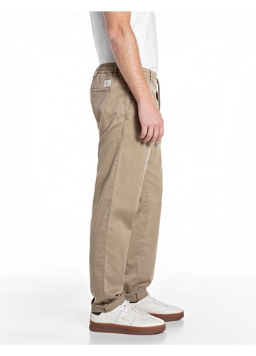 Replay BEŽ COMFORT FIT CHINO HLAČE OD PAMUKA S VEZICAMA - 3