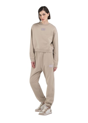 Replay BEŽ CROPPED SWEATSHIRT OD ORGANSKOG PAMUKA - 1