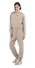 BEŽ CROPPED SWEATSHIRT OD ORGANSKOG PAMUKA - 1