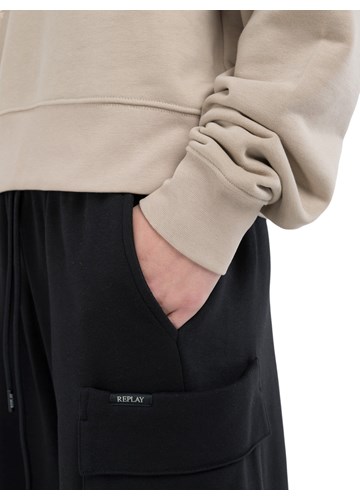 Replay BEŽ HOODIE U OVERSIZED KROJU S MINI REPLAY LOGOTIPOM - 5