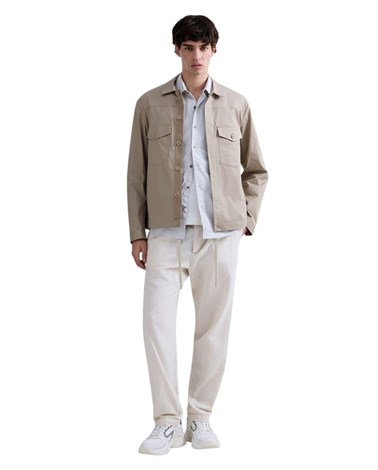 Replay bež jakna od pamučnog kepera u regularnom kroju