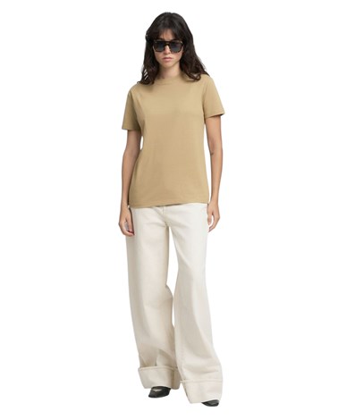 Replay bež jednobojna majica od organskog pamuka