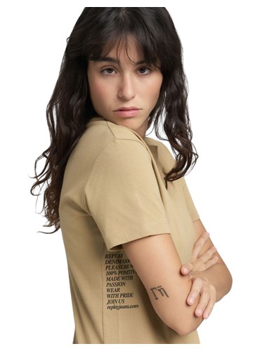 Replay BEŽ JEDNOBOJNA MAJICA OD ORGANSKOG PAMUKA - 5