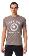 BEŽ MAJICA S REPLAY MOTORCYCLES BIKER PRINTOM - 2