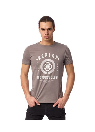 Replay BEŽ MAJICA S REPLAY MOTORCYCLES BIKER PRINTOM - 3