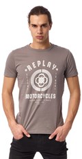 BEŽ MAJICA S REPLAY MOTORCYCLES BIKER PRINTOM - 3