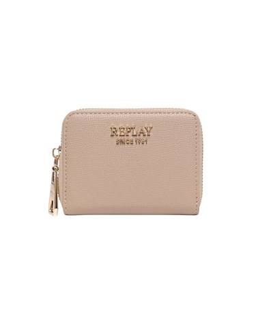 Replay bež mali novčanik s teksturom i zlatnim logom