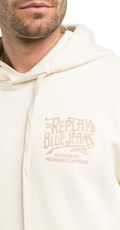 BEŽ PAMUČNI SWEATSHIRT S KAPULJAČOM I IZVEZENIM REPLAY NATPISOM - 3