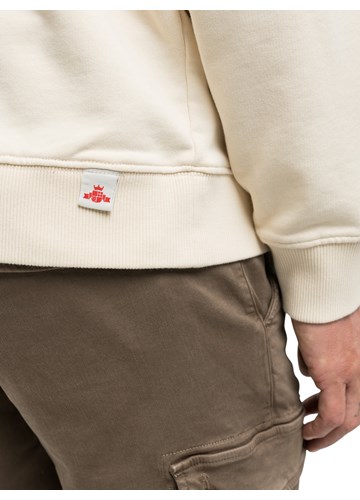 Replay BEŽ PAMUČNI SWEATSHIRT S KAPULJAČOM I IZVEZENIM REPLAY NATPISOM - 5