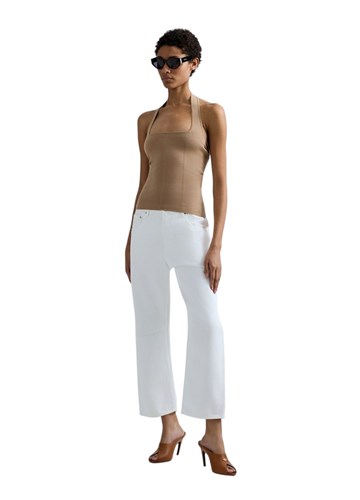 Replay BEŽ PLETENI HALTER TOP S OTVORENIM LEĐIMA - 1