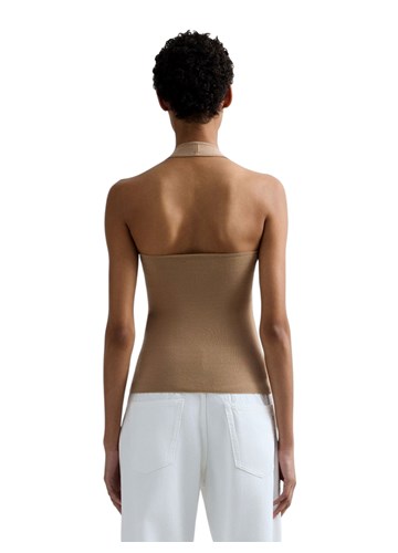 Replay BEŽ PLETENI HALTER TOP S OTVORENIM LEĐIMA - 3