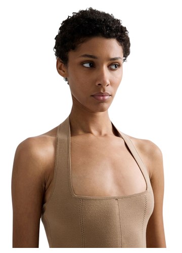 Replay BEŽ PLETENI HALTER TOP S OTVORENIM LEĐIMA - 5