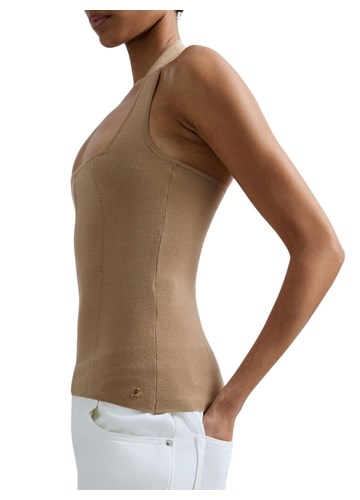 Replay BEŽ PLETENI HALTER TOP S OTVORENIM LEĐIMA - 6