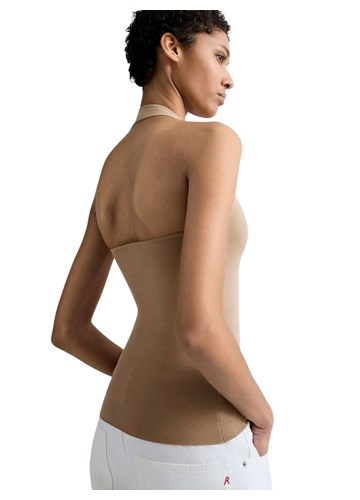Replay BEŽ PLETENI HALTER TOP S OTVORENIM LEĐIMA - 7